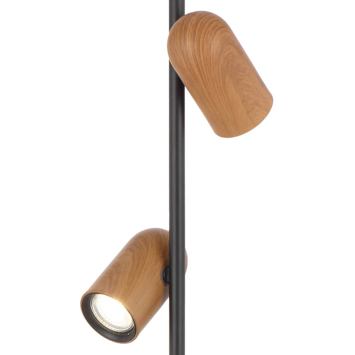 KINDLE: Black 2 Light Floor Lamp with Adjustable Shades