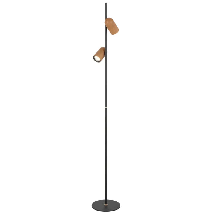 KINDLE: Black 2 Light Floor Lamp with Adjustable Shades