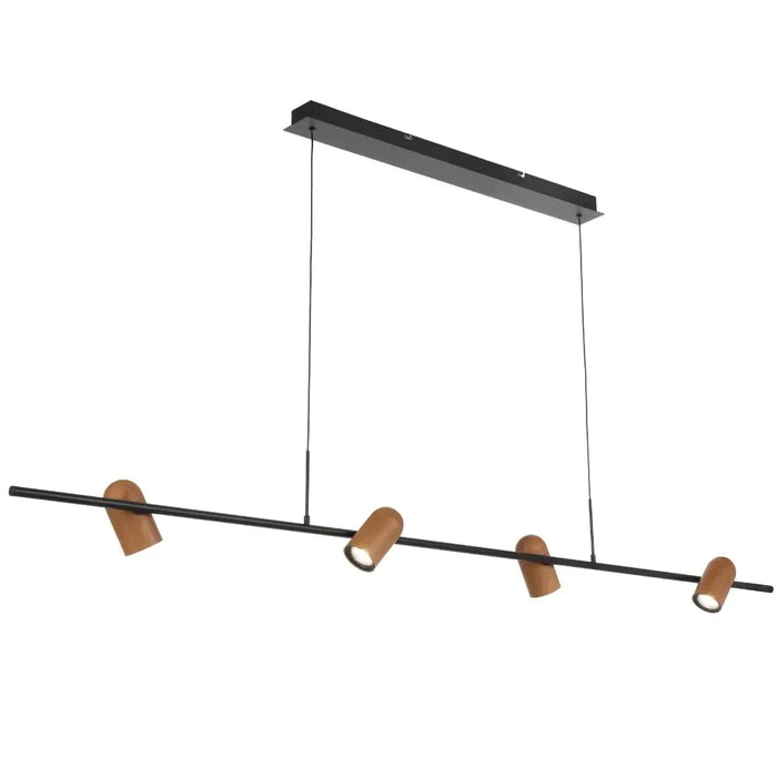 Telbix KINDLE: Black 4 Light Linear Pendant Light