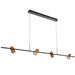 Telbix KINDLE: Black 4 Light Linear Pendant Light