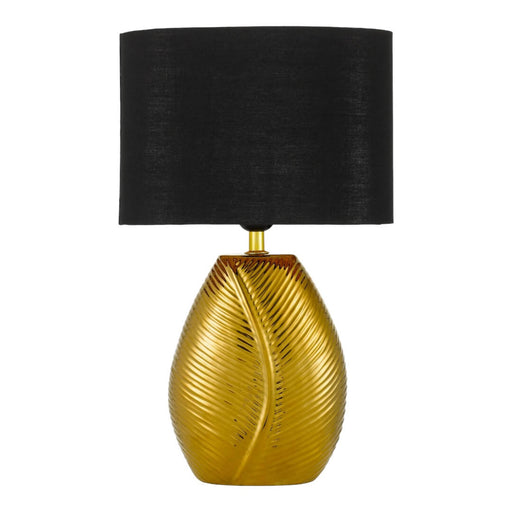 Telbix KLEE: Elegant Ceramic Table Lamp with Fabric Shade (Avail in Chrome & Gold)