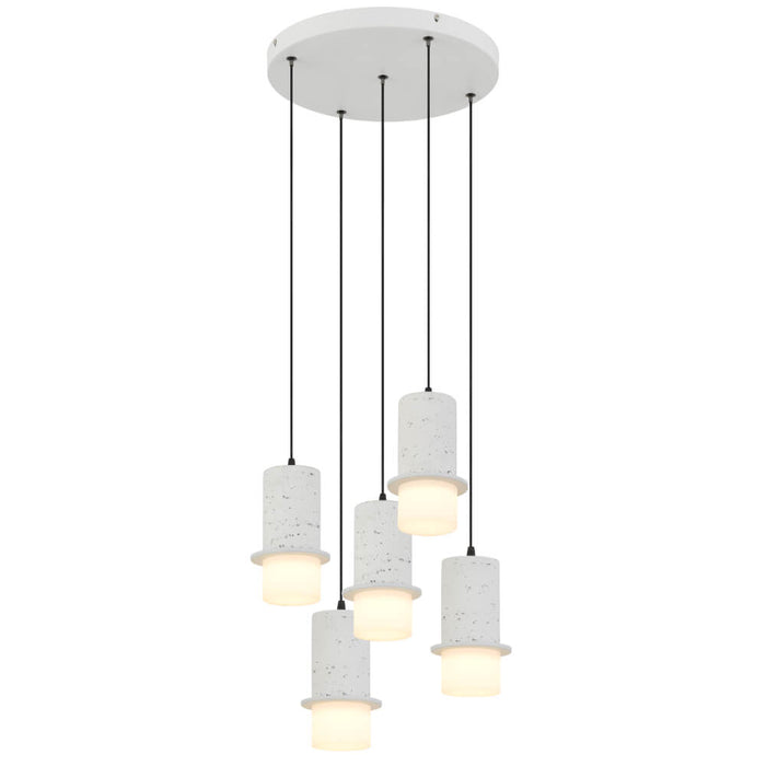 KOLISA: Cast Stone 5 Light LED Pendant Light (Available in White & Beige)