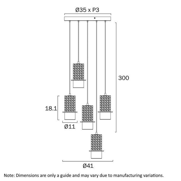 KOLISA: Cast Stone 5 Light LED Pendant Light (Available in White & Beige)