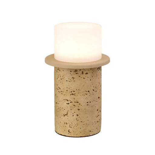 KOLISA: Cast Stone LED Table Lamp (Available in Beige, Grey & White