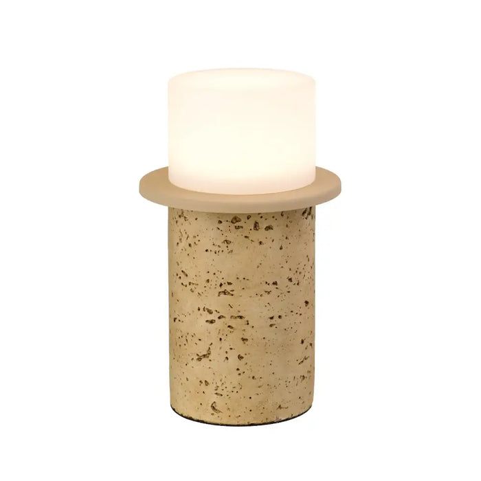 KOLISA: Cast Stone LED Table Lamp (Available in Beige, Grey & White