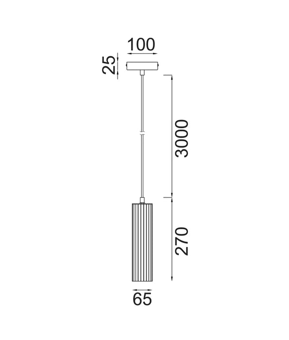 KOLONNE: Interior GU10 Ribbed Cylinder Pendant Lights