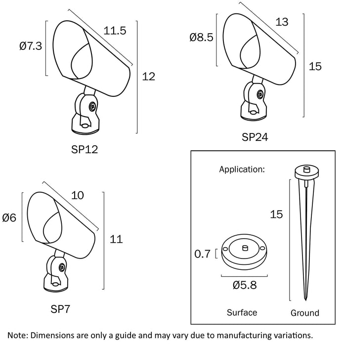 KRILUX: Black 24V Exterior LED Garden Spike Spot Light (Available in 7W & 12W)