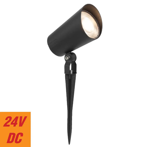 Telbix KRILUX: Black 24V Exterior LED Garden Spike Spot Light (Available in 7W & 12W)