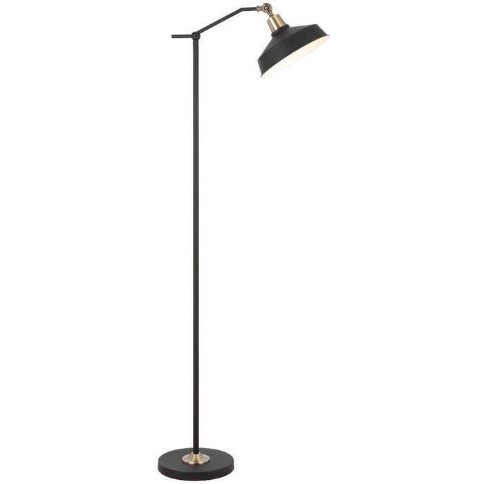 KYLAN: Metal Floor Lamp with 180-Degree Tiltable Shade (Available in Antique Gold & Black)