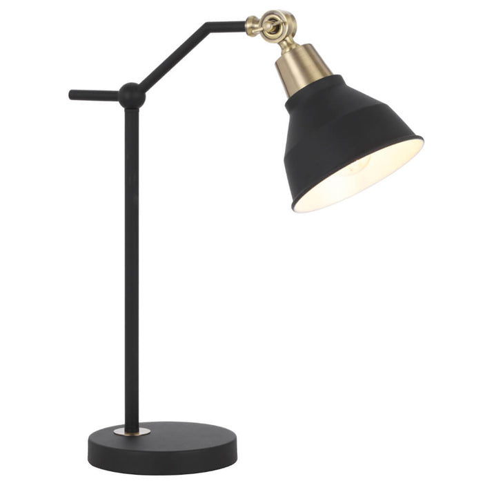 KYLAN: Metal Table Lamp With Tiltable Shade (Available in 2 Sizes, Black & Antique Gold)