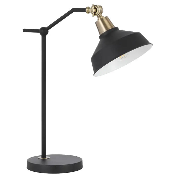 KYLAN: Metal Table Lamp With Tiltable Shade (Available in 2 Sizes, Black & Antique Gold)