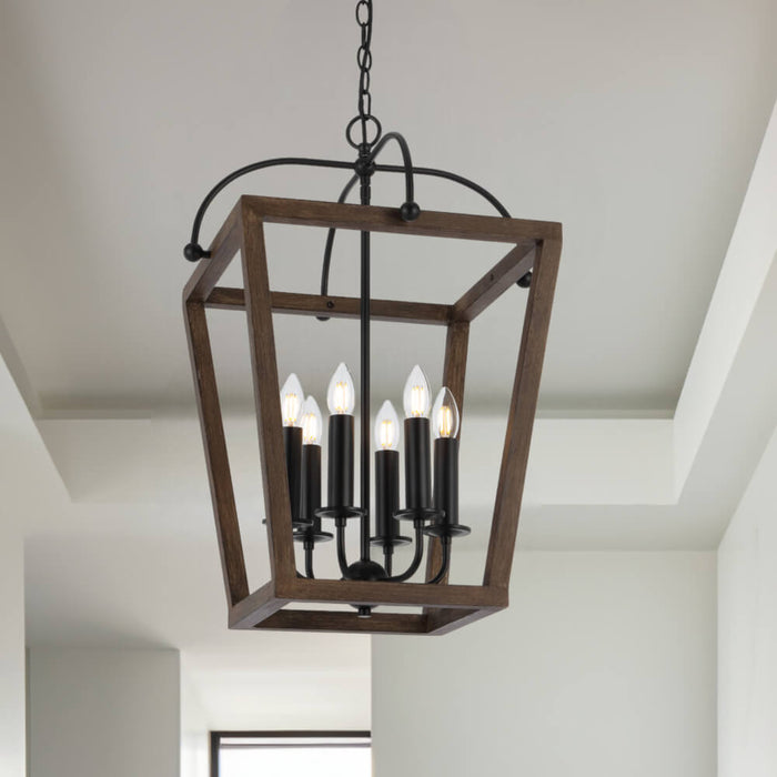 LACOTA: Wood Pendant Light (Available in 4 Light & 6 Light)