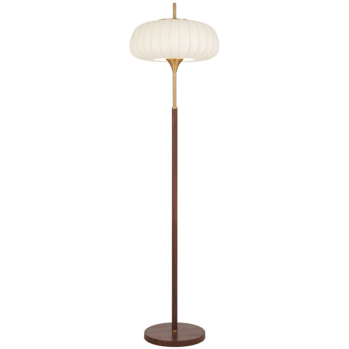 LASIAN: Antique Gold Floor Lamp with White Molded Resin Shade