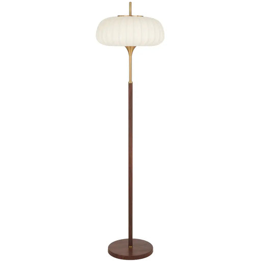 Telbix LASIAN: Antique Gold Floor Lamp with White Molded Resin Shade