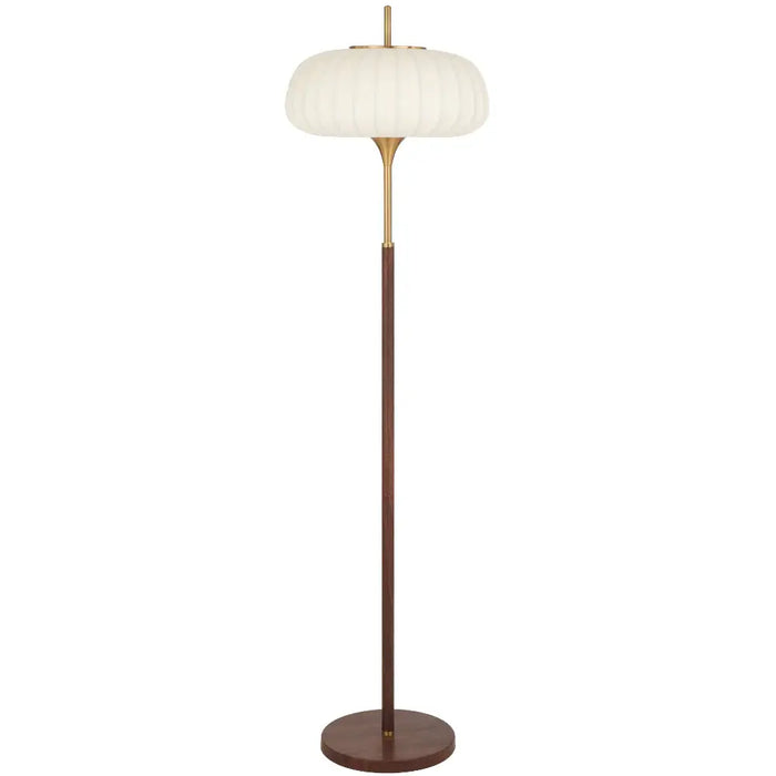 Telbix LASIAN: Antique Gold Floor Lamp with White Molded Resin Shade