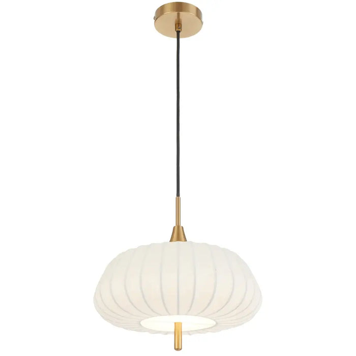 Telbix LASIAN: Antique Gold Pendant Light with White Molded Resin Shades (Available in 30cm & 40cm)