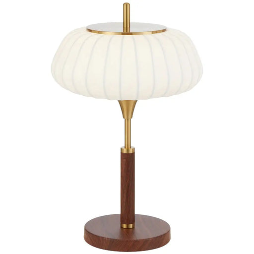 Telbix LASIAN: Antique Gold Table Lamp with White Molded Resin Shade