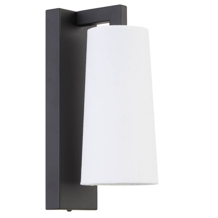 Telbix LAVIS: Modern Metal Indoor Wall Light with Tapered Fabric Shade (Available in Nickel, Antique Gold & Black)