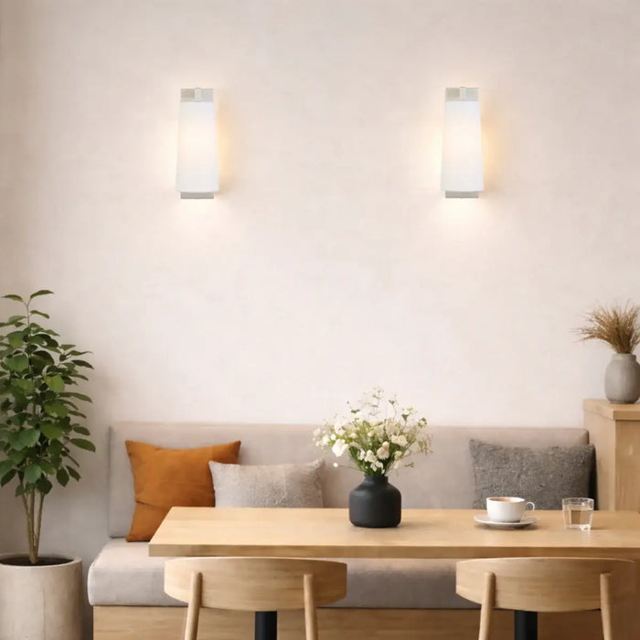LAVIS: Modern Metal Indoor Wall Light with Tapered Fabric Shade (Available in Nickel, Antique Gold & Black)