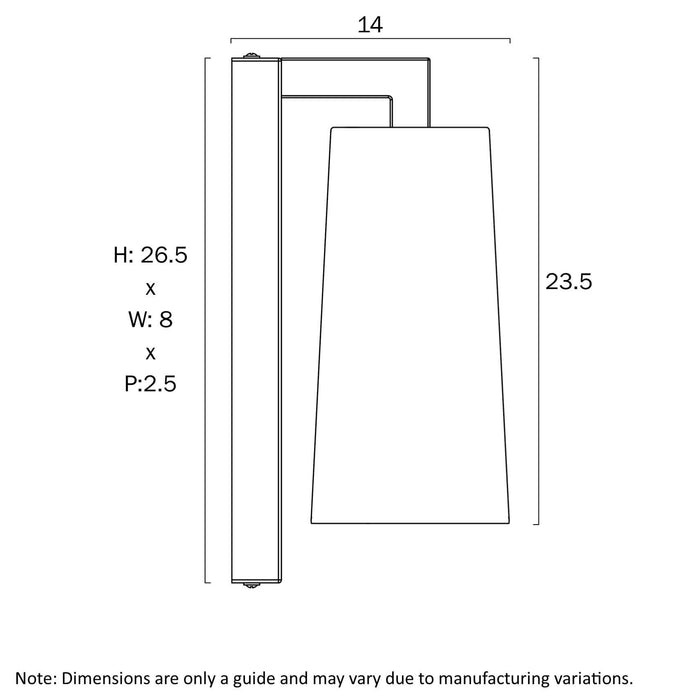 LAVIS: Modern Metal Indoor Wall Light with Tapered Fabric Shade (Available in Nickel, Antique Gold & Black)