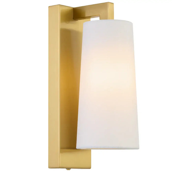 LAVIS: Modern Metal Indoor Wall Light with Tapered Fabric Shade (Available in Nickel, Antique Gold & Black)