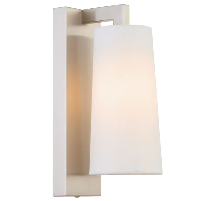 LAVIS: Modern Metal Indoor Wall Light with Tapered Fabric Shade (Available in Nickel, Antique Gold & Black)