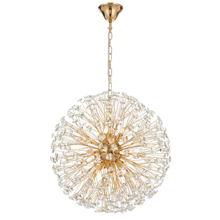 LERIDA: Elegant Round Crystal Pendant Light (Available in 8, 9 & 12 Light)