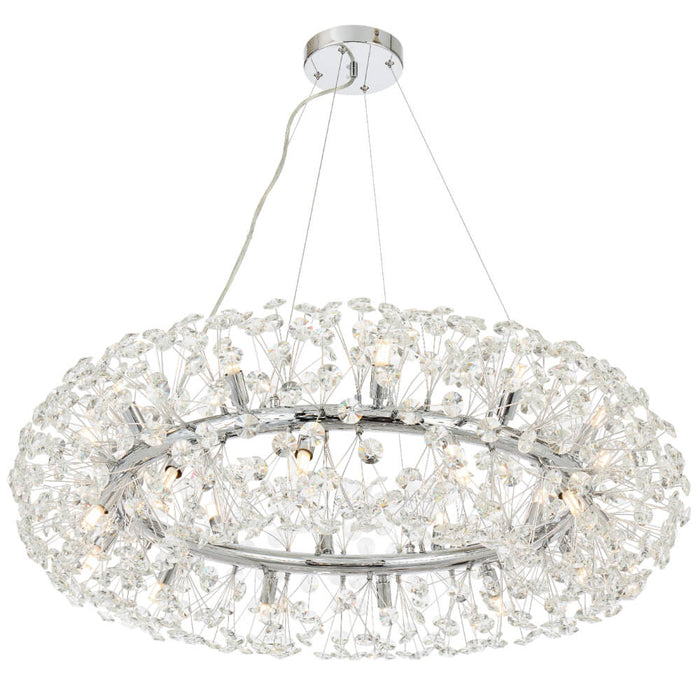 LERIDA: 24 Light Crystal Pendant (Available in Gold & Chrome)