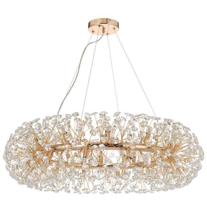 LERIDA: 24 Light Crystal Pendant (Available in Gold & Chrome)