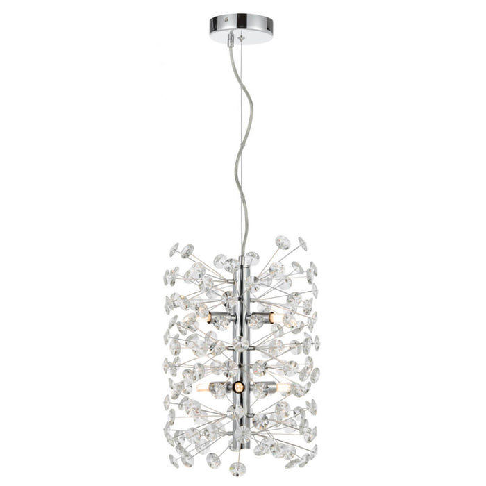 LERIDA: Vertical Light Crystal Pendant (Available in Gold & Chrome | 6 Light & 12 Light)