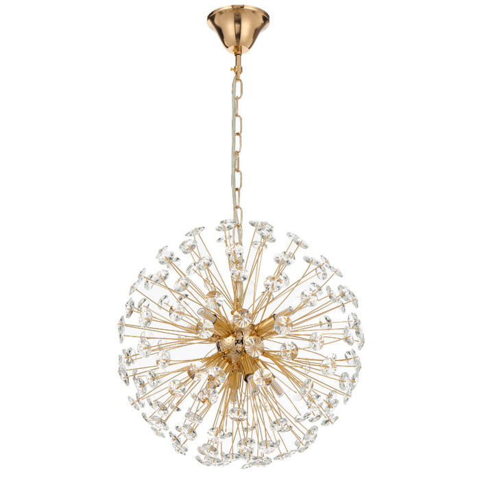 LERIDA: Elegant Round Crystal Pendant Light (Available in 8, 9 & 12 Light)