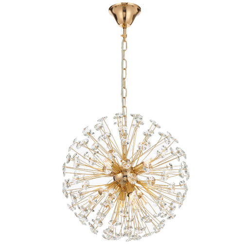 Telbix LERIDA: Elegant Round Crystal Pendant Light (Available in 8, 9 & 12 Light)