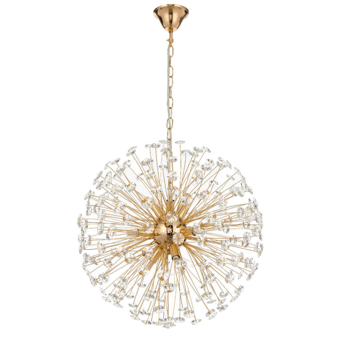 LERIDA: Elegant Round Crystal Pendant Light (Available in 8, 9 & 12 Light)