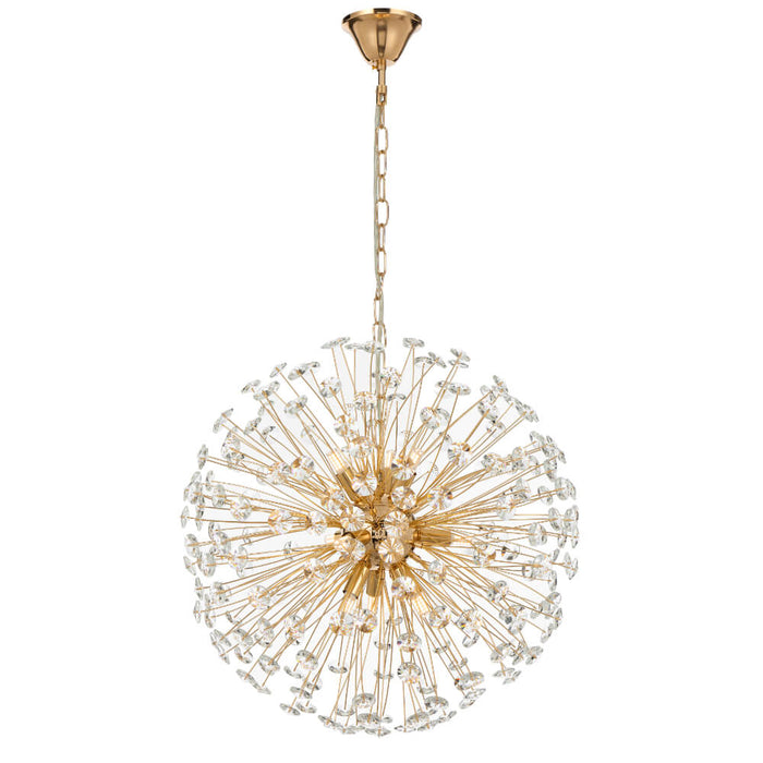 LERIDA: Elegant Round Crystal Pendant Light (Available in 8, 9 & 12 Light)