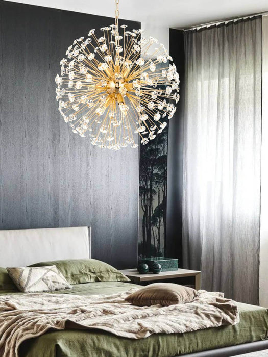 LERIDA: Elegant Round Crystal Pendant Light (Available in 8, 9 & 12 Light)