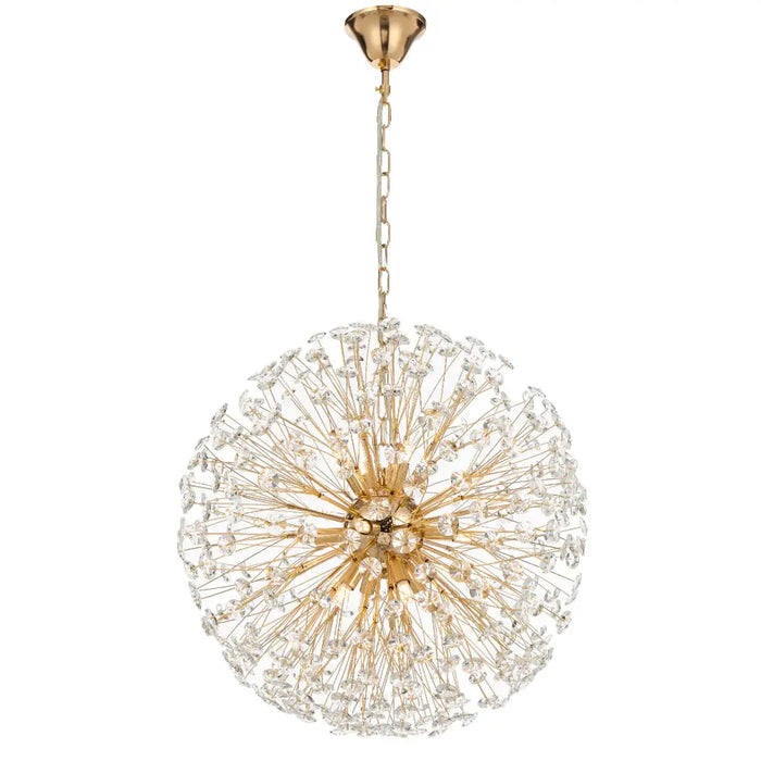 LERIDA: Elegant Round Crystal Pendant Light (Available in 8, 9 & 12 Light)