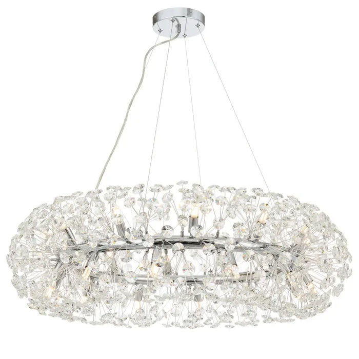 LERIDA: 24 Light Crystal Pendant (Available in Gold & Chrome)