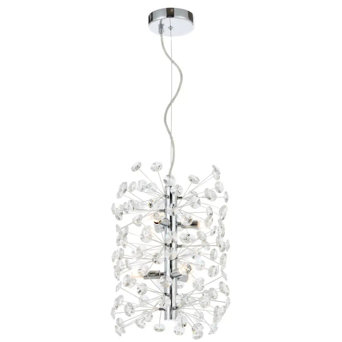 LERIDA: Vertical Light Crystal Pendant (Available in Gold & Chrome | 6 Light & 12 Light)