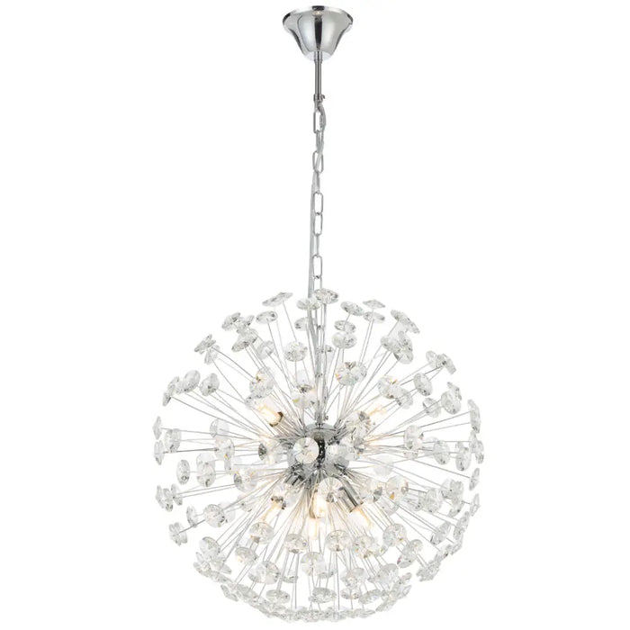 LERIDA: Elegant Round Crystal Pendant Light (Available in 8, 9 & 12 Light)