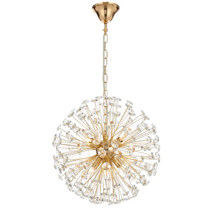 LERIDA: Elegant Round Crystal Pendant Light (Available in 8, 9 & 12 Light)