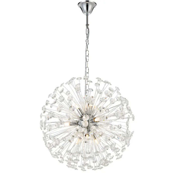 LERIDA: Elegant Round Crystal Pendant Light (Available in 8, 9 & 12 Light)