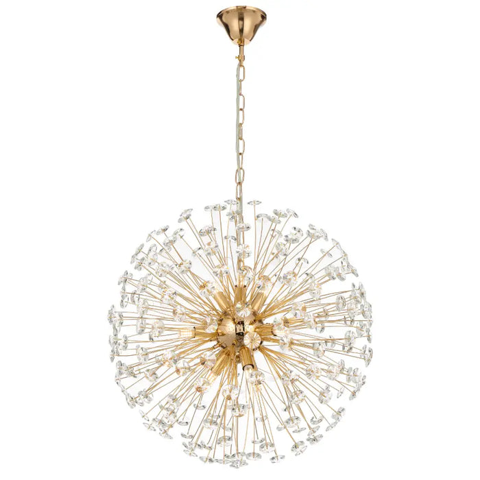 LERIDA: Elegant Round Crystal Pendant Light (Available in 8, 9 & 12 Light)