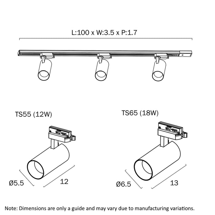 LOGIK: 3 Light Aluminium LED Track Light (Available in Black & White)