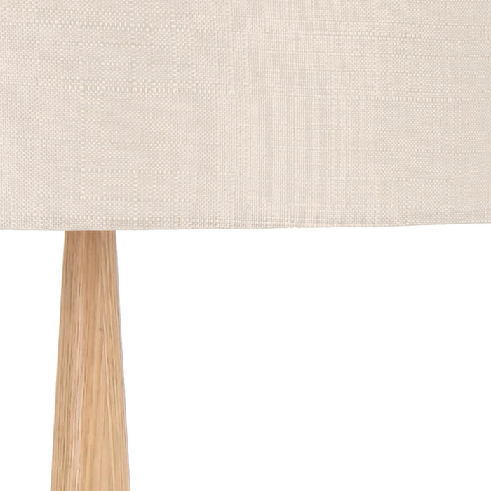 LOVISA: Metal Floor Lamp with Cream Fabric Shade (Available in Walnut & Oak Finish)