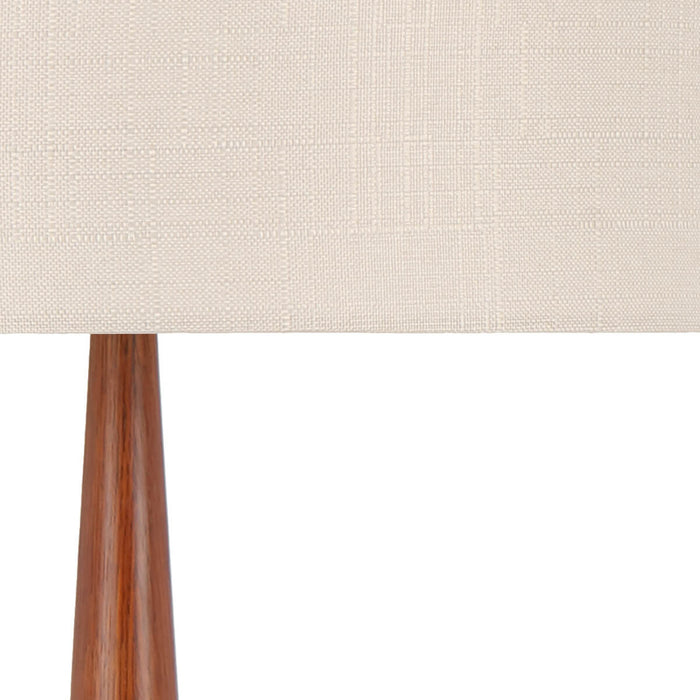 LOVISA: Metal Floor Lamp with Cream Fabric Shade (Available in Walnut & Oak Finish)