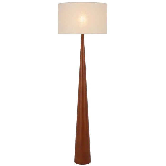 LOVISA: Metal Floor Lamp with Cream Fabric Shade (Available in Walnut & Oak Finish)