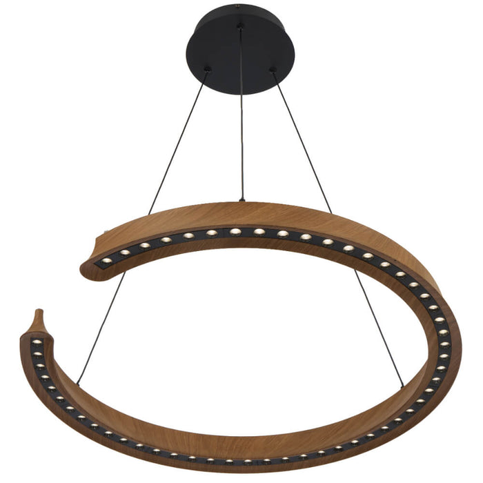 LUCID: Round LED Pendant Light (Available in Black & Wood Tone)