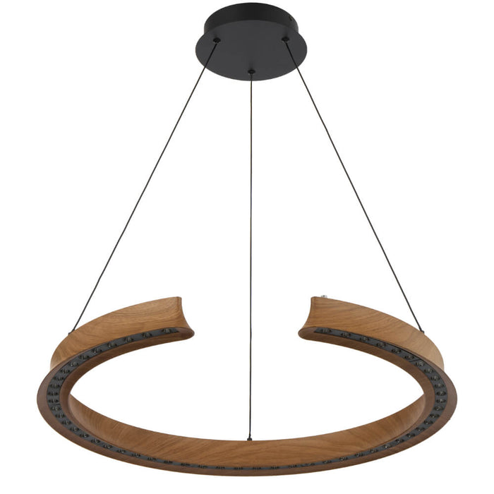 LUCID: Round LED Pendant Light (Available in Black & Wood Tone)