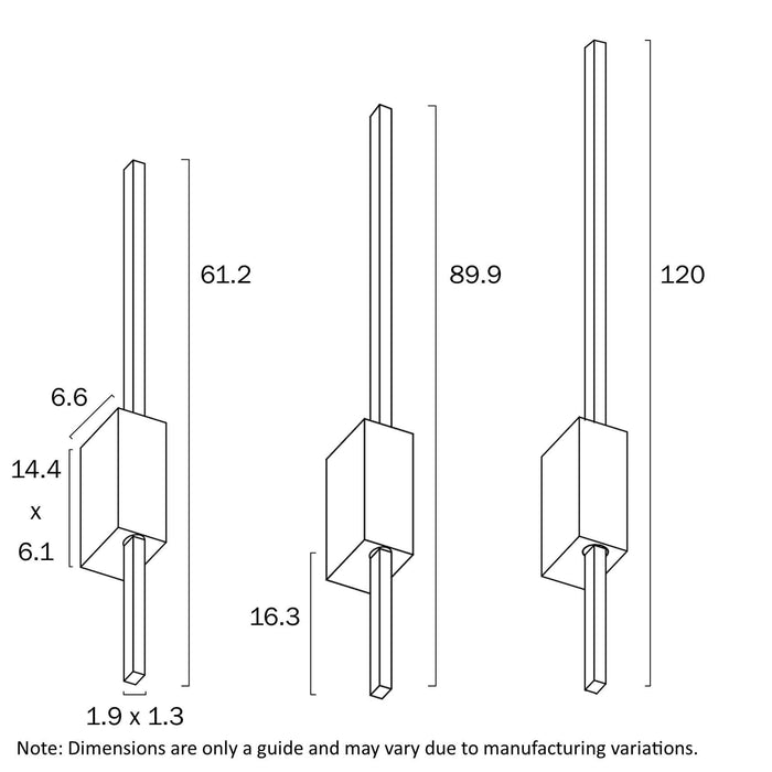 MADRAS: Modern LED Interior Wall Light (Available in Black & White, 60cm, 90cm & 120cm)