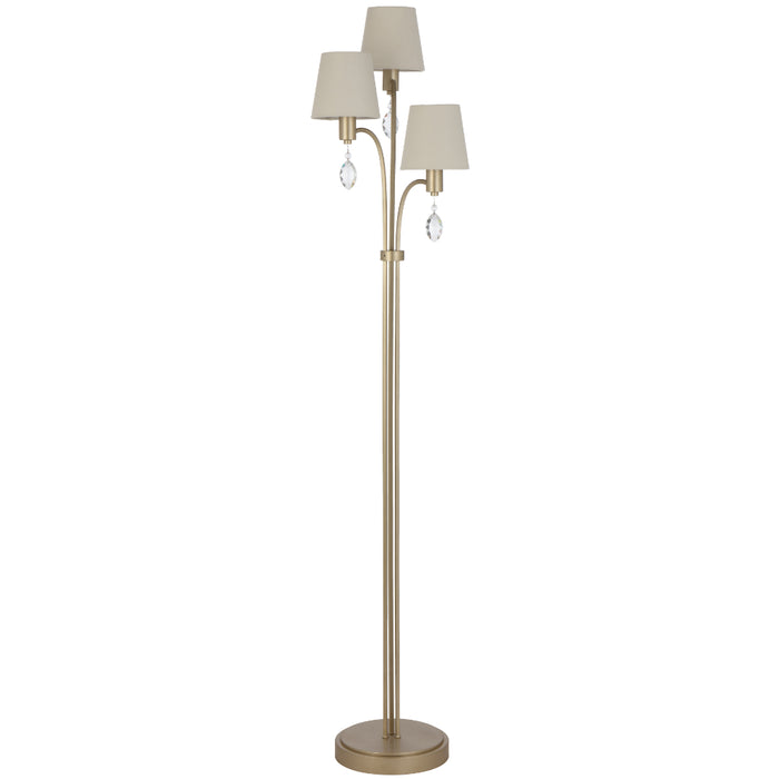 MALVERN: 3 Light Antique Silver Vintage-style Floor Lamp